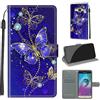 TOMYOU Cover per Samsung Galaxy J3 2016, farfalla blu | Antiurto Protettiva Portafoglio, Slot per Schede, Magnetica, Custodia in Pelle PU, Libro Flip,Funzione Stand