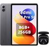 Xiaomi Redmi Pad 2 Pro 5G 8GB+256GB, Display Eye Care da 12,1 120Hz 2.5K,Batteria capiente da 12000mAh (Tip.), Snapdragon 7s Gen 4, eSIM,Ricarica rapida da 33W,Grigio,can cuffie smart incluse nero