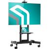 ONKRON Supporto TV con Ruote 50-90, 91 kg, max VESA 800x600, TS1881-B | Carrello TV professionale, nero, altezza regolabile, ripiani AV e mensola camera, cavi nascosti, per eventi, aule, business