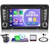 Rimoody 8 Core 4G+64G Wireless Carplay Android Autoradio per Audi A3 8P A3 8P1 S3 RS3 8P RS3 Sportback 7 Pollici Incell Schermo Autoradio con Android Auto Navi GPS WiFi Mirror Link Bluetooth FM/RDS/32 EQ/SWC