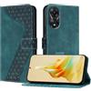 OKZone Cover per OPPO A78 4G,Custodia a Libro in Pelle Protettiva Folio Portafoglio con Chiusura Magnetica e Slot per Carte Wallet Case Flip Cover(Verde)