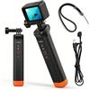 GOEDCH Impugnatura sott'acqua con corda: connessione Bluetooth galleggiante selfie stick mano grip floating selfie stick manico adatto per accessori GoPro, per fotocamera Hero 12/11/10/9/8