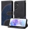 Tawarror Cover per Samsung Galaxy A55, Custodia Premium Pelle PU, Blu-Nero | Portafoglio Pieghevole e Slot Schede, Custodia Rimovibile con Funzione Supporto, Flip Case