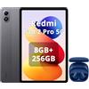Xiaomi Redmi Pad 2 Pro 5G 8GB+256GB,Display Eye Care da 12,1 120Hz 2.5K,Batteria capiente da 12000mAh (Tip.), Snapdragon 7s Gen 4, eSIM,Ricarica rapida da 33W,Grigio,can cuffie smart incluse blu
