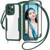FERLAN Cover per Honor 600 Lite con Cordino, 360 Gradi Antiurto Custodia con Protezione Schermo Integrata Trasparente Rugged TPU Bumper Doppia Protettiva Cover per Honor 600 Lite -Verde