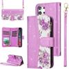 ELISORLI Custodia a portafoglio per Samsung Galaxy S22 Ultra 5G con chiusura lampo, borsa a tracolla, accessorio per cellulare per S22ultra 22S S 22 S22ultra5g 6.8 viola