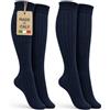MOUNTREX Calze al ginocchio - Calzini in lana per uomo e donna - Calzini invernali caldi - Calzini morbidi - 2 paia