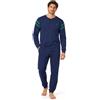 Intimitaly LIABEL - Pigiama Uomo Invernale 100% Cotone Interlock, Chiusura a 3 Bottoni o Aperto, Polsino e Caviglia Antislip, Nuova Collezione, con Scatola