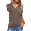 Crewhpo Maglia Termica Donna in Cotone con Pizzo e Scollo a V Calda | Tessuto Morbido, Interno Felpato Leggero, Pizzo sullo Scollo a V, Linea Aderente, Sottogiacca, Autunno Inverno