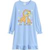 DHASIUE Camicia da notte da ragazza a maniche lunghe, in cotone, motivo | Camicia da notte in 100% cotone con orlo increspato per dormire, casa e pernottamenti.