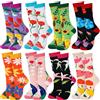 Sintege 8 Paia Calzini da Donna in Cotone Colorati e Divertenti con Fantasia Taglie 39-42 Calzini Corti Divertenti con Fantasia Floreale Regali per Mamma e Nonna