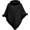 Rayson Poncho Donna Invernale Caldo in Maglia con Bordo Pelliccia Sintetica | Collo Alto, Morbido Mantella Coprispalle Elegante, per l'uso All'aperto che in Casa, Vestibilità Ampia Lungo, Cappa Spessa