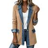 VPQILH Jeans Giacca Donna Cardigan Cappotto da Donna in Denim Patchwork | Giacche Donna per Autunno e Inverno, Maglioni in Maglia Giubbotto con Colletto, con Bottoni, Manica Lunga Giubbotto Casual