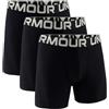 Under Armour Boxer da uomo, nero/grigio Halo Grey, 4XL, confezione da 3 | Materiale Performance Tech, elasticizzato, lunghezza gamba 15,2 cm, elastico con logo