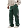 OLIPHEE Pantaloni Sportivi Uomo Lunghi Larghi con Tasca e Coulisse Casual Pantaloni Uomo Jogging Tuta Baggy Gamba Dritta Elastico in Vita Outdoor Fitness Ginnastica Autunno