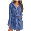 Vhersily Vestaglie Corta Donna Invernale Pile Elegante: Camicia da Notte con Cintura Sexy Vestaglia Manica Lunga in Peluche Pigiama Cappuccio Caldo Invernale Donna Calda Vestaglia Lunga Cappuccio