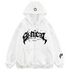 Generisch Felpa con cappuccio da uomo 3D con stampa digitale streetwear sport moda set zip up Y2K felpa con cappuccio gotico punk stampa maglione comodo baggy vintage a maniche lunghe streetwear