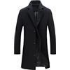 DSDFSVEW Cappotto di lana lungo in tinta unita invernale da uomo giacca monopetto soprabito
