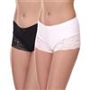 Merry Style Culotte Hipster Eleganti Mutande Donna Cotone morbide Slip Donna Cotone Boxer comode Traspiranti Elasticizzate in Pizzo Intimo Femminile Confortevole MSGAB107