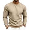 Generisch Maglione da uomo in cotone, girocollo, a nido d'ape, a maniche lunghe, in cotone