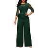 Generic Completo Donna Elegante -Tuta Estiva in pizzo casual senza maniche coulisse e cerniera