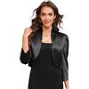 KOJOOIN Donna Bolero Elegante Giacca Corta Festivo Blazer Cardigan Spalla Manica 3/4 per abito (Confezione MULTIPLE)