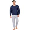 Intimitaly LIABEL - Pigiama Uomo Invernale 100% Cotone Interlock, Chiusura a 3 Bottoni o Aperto, Polsino e Caviglia Antislip, Nuova Collezione, con Scatola