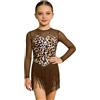iiniim Abito da Ballo Latino Americano Bambina Vestito Danza Latina Motivo Leopardo Bambine Rumba E Samba Bambine Competizioni