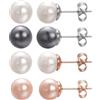 Vogem Orecchini a perno da donna con perle finte rotonde da 8 mm, regalo per San Valentino o anniversario