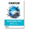 Canson Graduate, Discovery Pack, mini-pk, A4-21x29,7 cm, 10 fogli carte assortite per tecniche miste