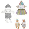 Neuytiky Vestiti per Bambole 35-43 cm, 2 pezzi Vestiti per Bambole Reborn | per New Born Baby Doll, Abiti Carini Compatibile con Baby Born, Abito per Bambolotti, Accessori Bambole Reborn