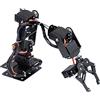 Luqeeg Braccio Meccanico, Braccio Robotico 6DOF, Tutto in Metallo Programmabile Kit Artiglio Morsetto Braccio Meccanico Robot, Robot Manipolatore da Tavolo con Feedback del Parametro Servo