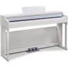Classic Cantabile DP-220 WM E-Piano Bianco Opaco, Polifonia a 64 note | 88 tasti pesati con meccanica a martello, Dinamica di tocco regolabile su 5 livelli, 10 brani demo interni, 20 suoni, Soft