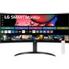 LG 34SR65QC Monitor Smart 34 21:9 Curvo WQHD (3440x1440) HDR, webOS con app di streaming, Wi-Fi, LAN, Bluetooth, AirPlay, Screen Share, Speaker Stereo 14W, 2x HDMI, 2x USB, 100Hz, Telecomando, Nero