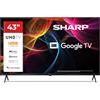 Sharp 43HL4365E TV 43" LED 4K UHD 60Hz, Google TV, Dolby Vision | Smart TV Sharp 43" LED 4K UHD con Google TV, Dolby Vision, Dolby Atmos, Smooth Motion, HDMI 2.1 e Google Cast.