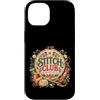 MaPaNoLi Design Custodia per iPhone 14 Stitch Club - Ricamo a mano con ricamo floreale