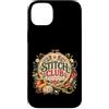 MaPaNoLi Design Custodia per iPhone 14 Plus Stitch Club - Ricamo a mano con ricamo floreale