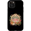 MaPaNoLi Design Custodia per iPhone 11 Pro Stitch Club - Ricamo a mano con ricamo floreale