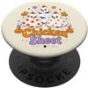 Haunted Hens House Humor Foglio di pollo divertente Halloween fattoria polli fantasma gioco di parole PopSockets PopGrip Adesivo