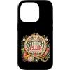 MaPaNoLi Design Custodia per iPhone 14 Pro Stitch Club - Ricamo a mano con ricamo floreale