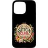 MaPaNoLi Design Custodia per iPhone 15 Pro Max Stitch Club - Ricamo a mano con ricamo floreale