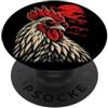 Rooster Farmyard Character Graphic Appar Rooster in Sunglasses with a Scarlet Sun for Farmyard Fans PopSockets PopGrip Adesivo