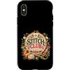 MaPaNoLi Design Custodia per iPhone X/XS Stitch Club - Ricamo a mano con ricamo floreale