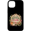 MaPaNoLi Design Custodia per iPhone 13 Stitch Club - Ricamo a mano con ricamo floreale