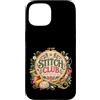 MaPaNoLi Design Custodia per iPhone 15 Stitch Club - Ricamo a mano con ricamo floreale