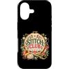 MaPaNoLi Design Custodia per iPhone 17 Stitch Club - Ricamo a mano con ricamo floreale