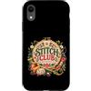 MaPaNoLi Design Custodia per iPhone XR Stitch Club - Ricamo a mano con ricamo floreale