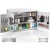 VEVOR Cassettiera con 3 Ripiani per Cucina Isola da Esterno Acciaio Inox 762 x 520 x 520 mm, con 2 Porte Cassetto da Incasso per Organizzazione Utensili Cucina, Pentole, Accessori, Postazione BBQ