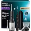 PHILIPS Irrigatore orale senza filo Philips Sonicare Power Flosser 3000 e spazzolino elettrico DiamondClean 9000 - Pulizia di denti e gengive e rimozione della placca, colore nero (modello HX3886/43)