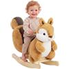 AIYAPLAY Cavallo a Dondolo per Bambini Design Scoiattolo con Suoni Marrone